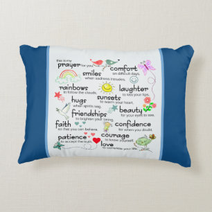 Mijn gebed voor jou   Klassiek blauw Accent Kussen