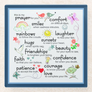 Mijn gebed voor jullie zegeningen glazen onderzetter