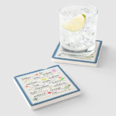 Mijn gebed voor jullie zegeningen stenen onderzetter (Zijkant)