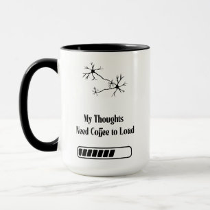Mijn gedachten moeten opladen met koffie – Grappig Mok
