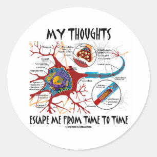 Mijn gedachten ontvluchten me van tijd tot tijd ronde sticker