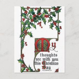 Mijn gedachten zijn bij jullie deze kerstdag briefkaart