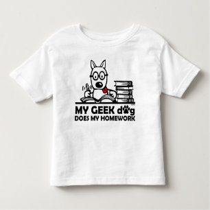 Mijn geek hond doet mijn huiswerk kinder shirts