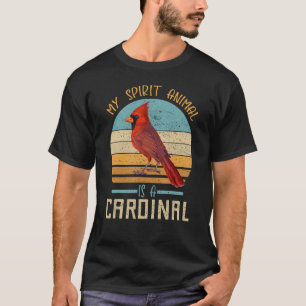 Mijn Geestdier is een kardinaal, helder rood vogel T-shirt