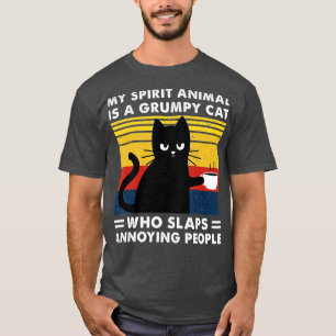 Mijn Geestesdier is een bruine zwarte kat grappige T-shirt