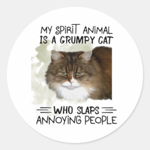 Mijn Geestesdier is een kattediercitroenen. Ronde Sticker