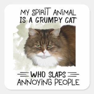 Mijn Geestesdier is een kattediercitroenen. Vierkante Sticker