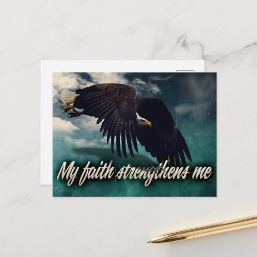 "Mijn geloof sterkt me" Motivatie Affirmatie Briefkaart (Voorkant / Achterkant in situ)