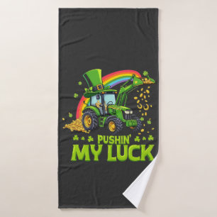 Mijn geluk testen Funny graafmachine St. Patrick's Badhanddoek