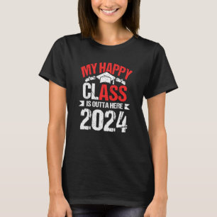 Mijn gelukkige klasse is hier buiten 2024 Afstuder T-shirt