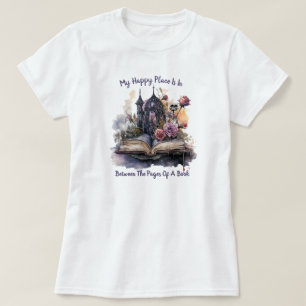 Mijn gelukkige plaats is tussen de pagina's van ee t-shirt