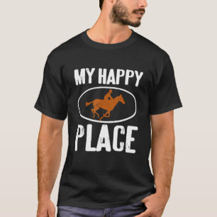 Mijn Gelukkige Plek Geweldige Retro Paardenrace On T-shirt