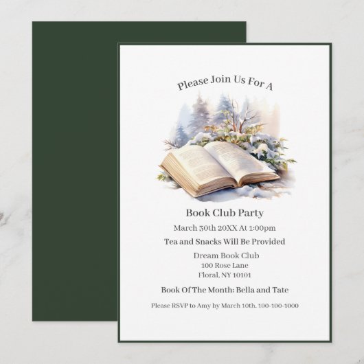 Mijn gelukkige plek is... boekenclub kaart (Voorkant / Achterkant)