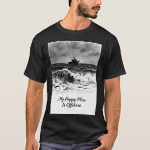 Mijn Gelukkige Plek Is Op Zee – Diepzeevisserij T-shirt