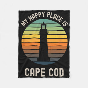 Mijn geluksplek is Cape Cod Machusetts Beach Vakan Fleece Deken