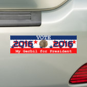 Mijn Gerbil voor President Bumpersticker (Op auto)