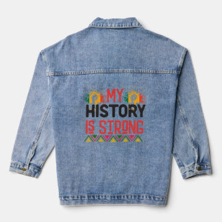 Mijn geschiedenis is sterk 2025 denim jacket