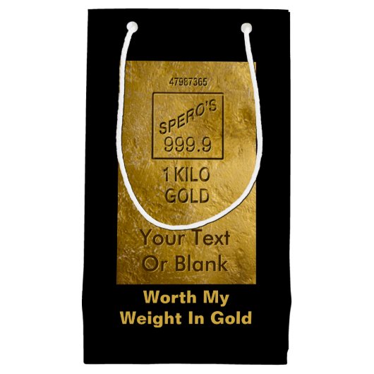 Mijn gewicht in goud klein cadeauzakje (Voorkant)