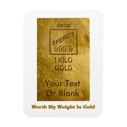 Mijn gewicht in goud magneet (Verticaal)