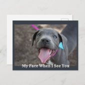 Mijn gezicht als ik je zie Schattige puppy Briefka Briefkaart (Voorkant / Achterkant)
