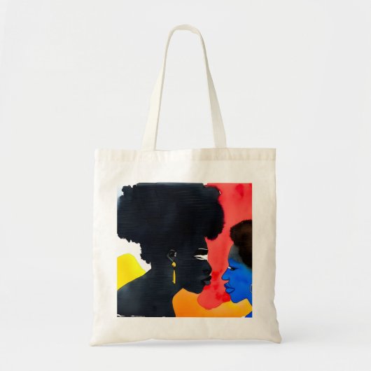 Mijn gezicht in zwarte Canvas tas (Voorkant)