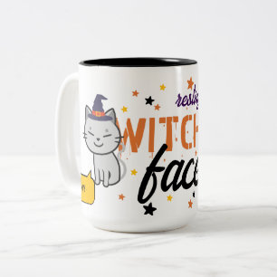 Mijn gezicht van een heks is Schattige   Sterren,  Tweekleurige Koffiemok