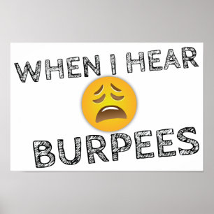 Mijn Gezicht wanneer ik Burpees - Verstoorde Emoji Poster