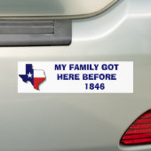 MIJN GEZIN IS HIER VÓÓR 1846 BUMPERSTICKER (Op auto)
