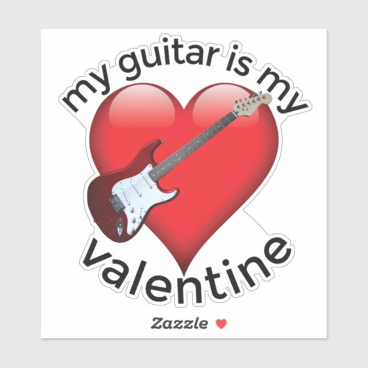 Mijn gitaar is mijn Valentijn Sticker (Vel)
