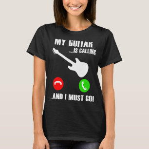 Mijn gitaar noemt zich bassist muziekspeler t-shirt