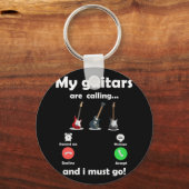Mijn gitaren roepen... Herinnering voor me Bericht Sleutelhanger (Voorkant)