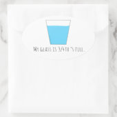 Mijn glas is 3/4 volledig ovale sticker (Tas)