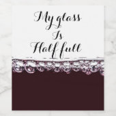 Mijn glas is half vol rode wijn label etiket (Enkel label)