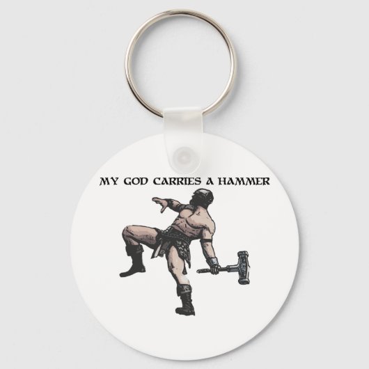 Mijn God draagt een hamer Sleutelhanger (Voorkant)