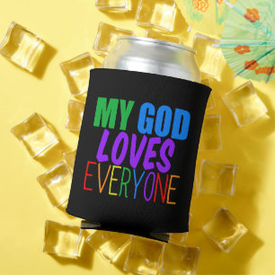 Mijn God houdt van iedereen mooie regenboog Blikjeskoeler