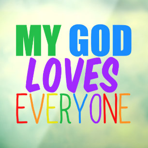 Mijn God houdt van iedereen mooie regenboog Raamsticker