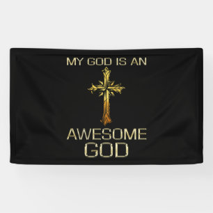 Mijn God is een Geweldige God Christelijke Religie Spandoek
