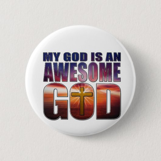 Mijn God is een GEWELDIGE GOD Ronde Button 5,7 Cm (Voorkant)
