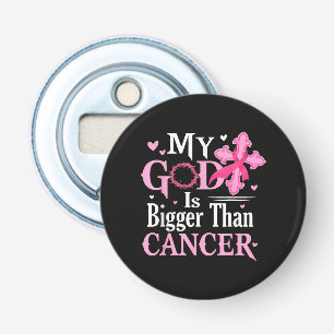 Mijn God is Groter Dan Borstkanker Button Flesopener