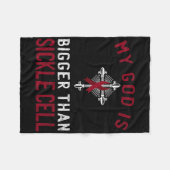 Mijn God is groter dan sikkelcelbewustzijnslint Fleece Deken (Voorkant (Horizontaal))