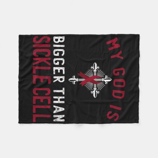Mijn God is groter dan sikkelcelbewustzijnslint Fleece Deken (Voorkant (Horizontaal))