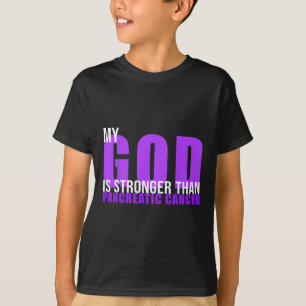 Mijn God is sterker dan Alvleesklier-kanker Bewust T-shirt