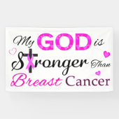 Mijn GOD is sterker dan borstkanker Spandoek (Horizontaal)