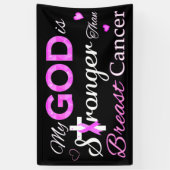 Mijn GOD is sterker dan borstkanker Spandoek (Verticaal)