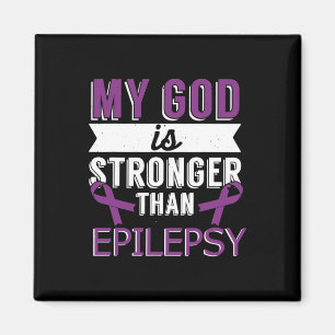 Mijn God is sterker dan de Epilepsy Bewust Maand Magneet