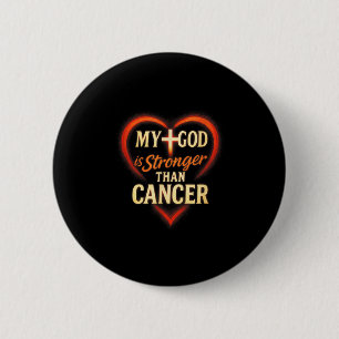 Mijn God is sterker dan kanker - Geloof en hoop Ronde Button 5,7 Cm