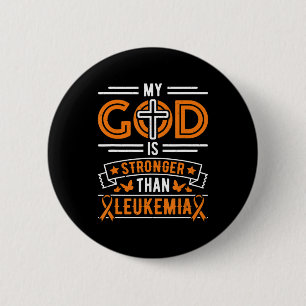 Mijn God is sterker dan Leukemie Survivor Ronde Button 5,7 Cm