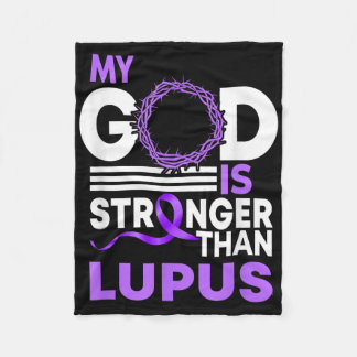 Mijn God is sterker dan Lupus Awareness Ribbon Fleece Deken
