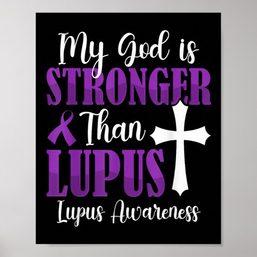 Mijn God is sterker dan Lupus Paarse lint Lupus Poster (Voorkant)