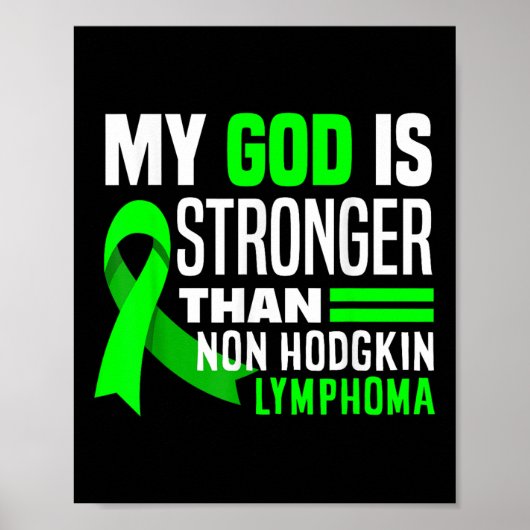 Mijn God is sterker dan non-Hodgkin lymfoom bewust Poster (Voorkant)